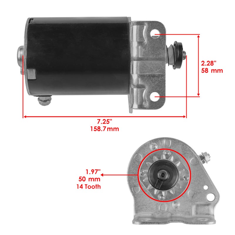 Caltric Starter Compatible With John Deere D100 D105 D110 D120 100 Series Tractor 17.5Hp 19Hp 21Hp / 14 Teeth Improved Steel Gear - Image 2